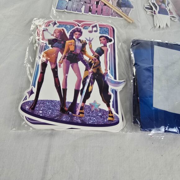K Pop Demon Hunters Happy Birthday Party Supplies New Sealed - Picture 6 of 10